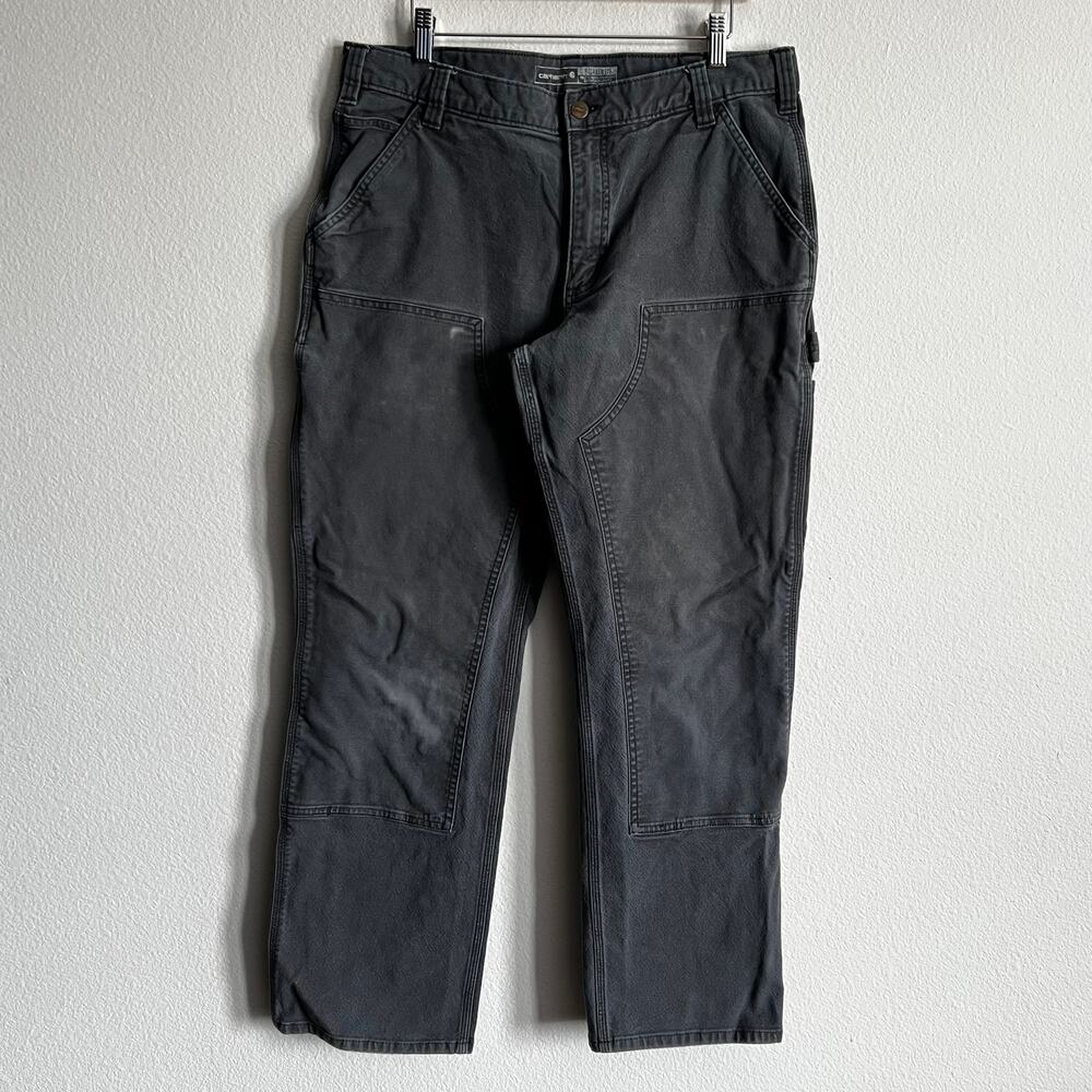 Carhartt gray relaxed fit double knee work wear carpenter pants